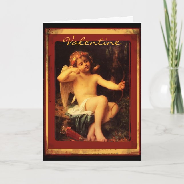 Cupid med Bow Fine Art Image Valentine Helgkort (Framsida)