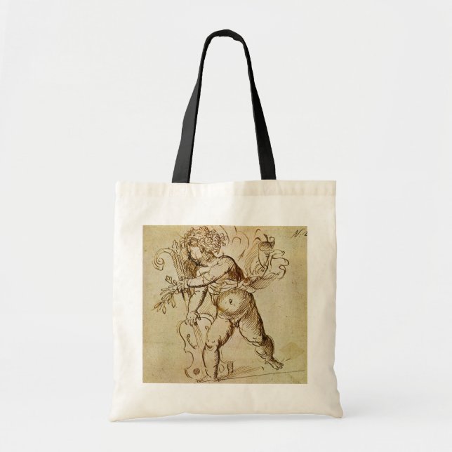 Cupid med en fiol av Domenico Campagnola Tygkasse (Framsidan)