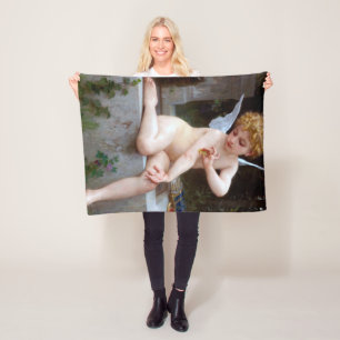 Cupid med en fjäril, Bouguereau Fleecefilt