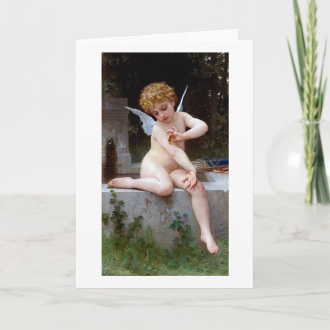 Cupid med en fjäril, Bouguereau Kort (Framsida)