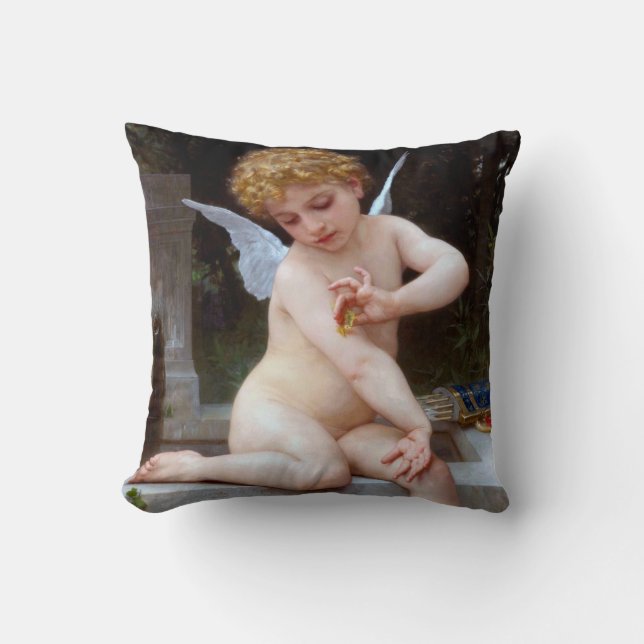 Cupid med en fjäril, Bouguereau Kudde (Framsida)