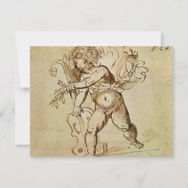 Cupid med fiolin av Domenico Campagnola (Framsida)