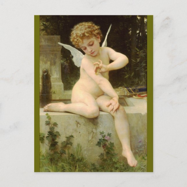 Cupid med fjärilen - Bouguereau Vykort (Framsida)