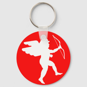 Cupid med pilbågen (vit) - Keychain Nyckelring