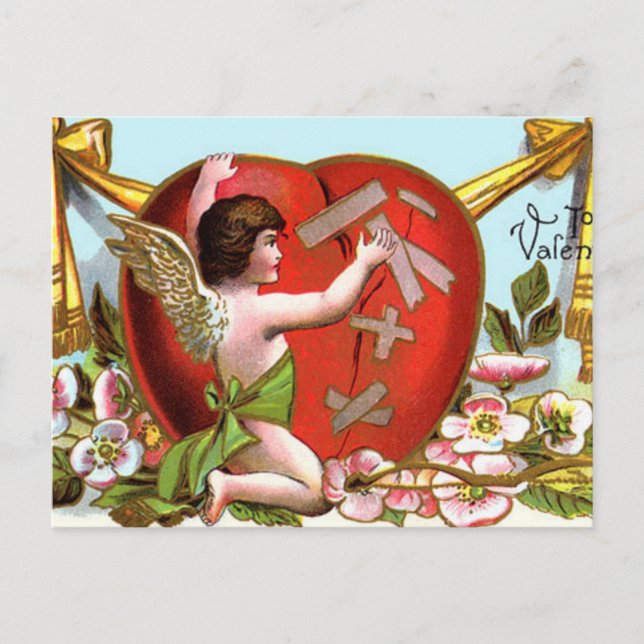 Cupid Mending Broken Heart Helg Vykort (Framsida)