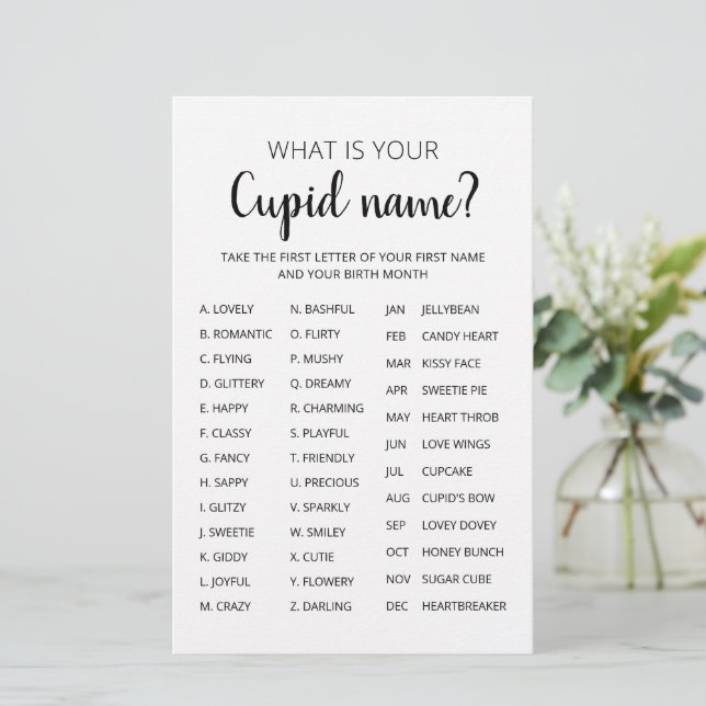 Cupid Namn Game Valentine Day Party (Stående Fram)