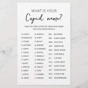 Cupid Namn Game Valentine Day Party