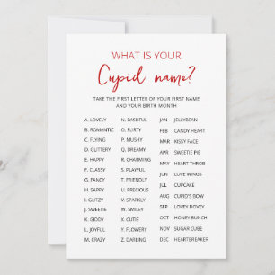 Cupid Namn Game Valentine Day Party Inbjudningar