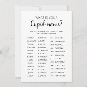 Cupid Namn Game Valentine Day Party Inbjudningar