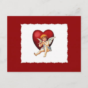 Cupid och hans flöjt - vykort för alla hjärtfrekve