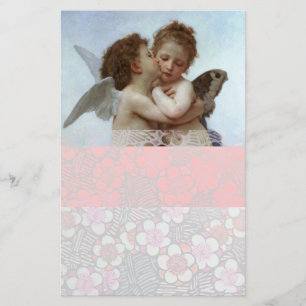 Cupid och Psyche som barn, rosa vitt Brevpapper