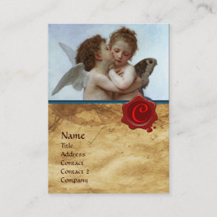 Cupid och Psyche som Children MONOGRAM Parchment Visitkort