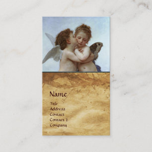 Cupid och Psyche som Children MONOGRAM Parchment Visitkort