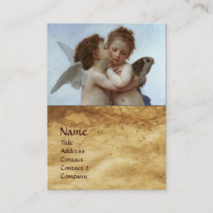Cupid och Psyche som Children MONOGRAM Parchment Visitkort