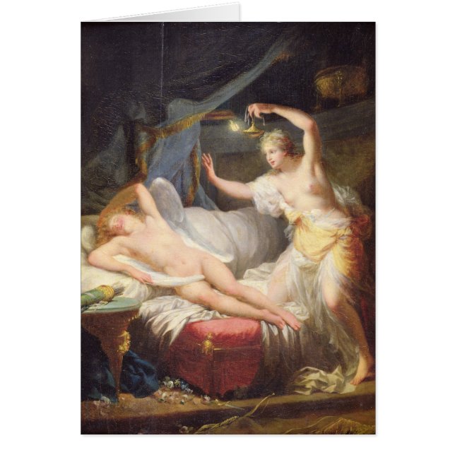 Cupid och psyken hälsningskort (Framsidan)