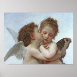 Cupid och psyken som barn poster