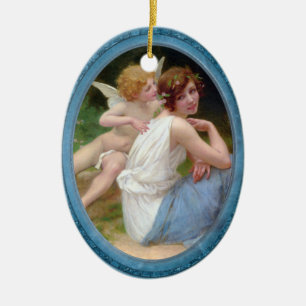 Cupid- och psykeprydnad julgransprydnad keramik