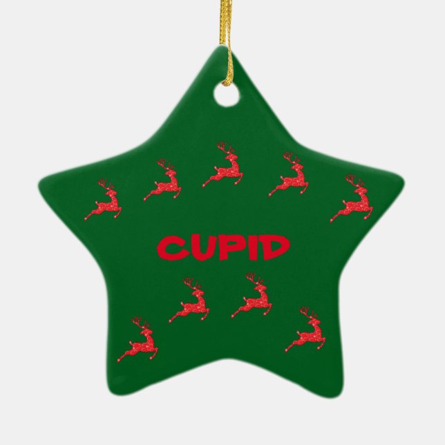 CUPID-ORNAMENT i Färg.. Julgransprydnad Keramik (Baksidan)