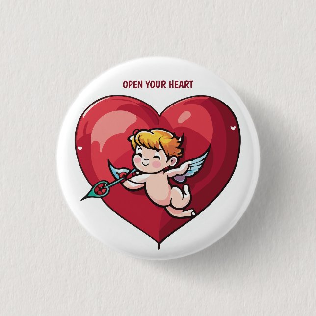 Cupid på Red Heart Knapp (Framsida)