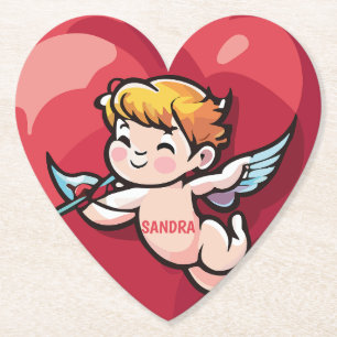 Cupid på Red Heart Underlägg Papper