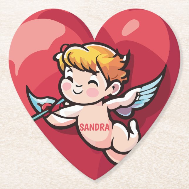 Cupid på Red Heart Underlägg Papper (Framsida)