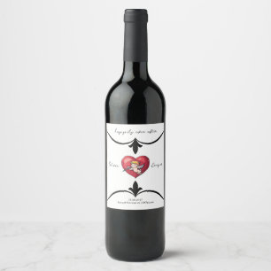 Cupid på Red Heart Vinflaska Etikett