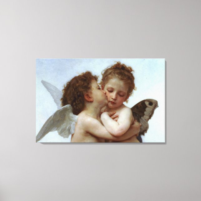 Cupid & Psyche as Children Canvastryck (Framsida)