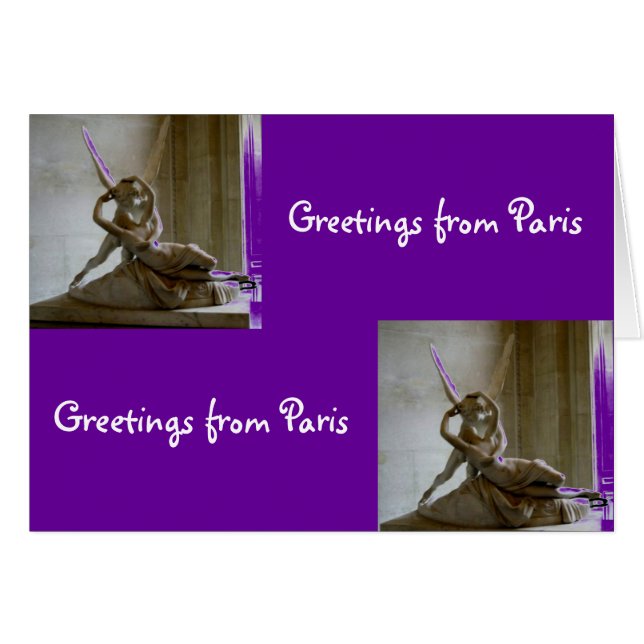 Cupid + Psyche Hälsningskort (Framsidan Horizontal)