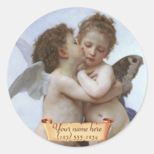 Cupid & Psyche Pre-Raphaelite Bookplate Runt Klistermärke