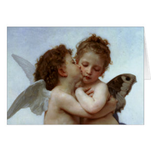 Cupid & psyken som barn hälsningskort
