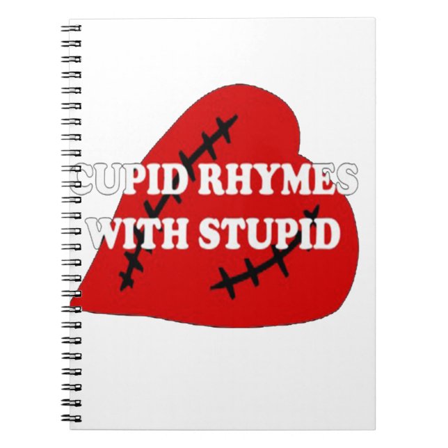 Cupid Rhymes med stupid Anteckningsbok Med Spiral (Framsidan)