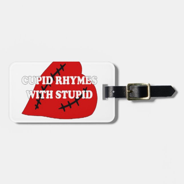 Cupid Rhymes med stupid Bagagebricka (Horisontell Framsida)