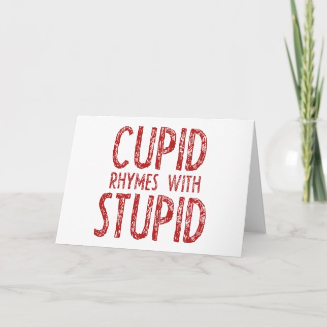 Cupid Rhymes med stupid Helgkort (Framsida)