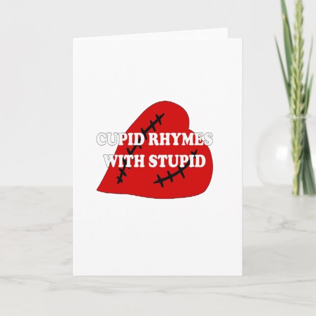 Cupid Rhymes med stupid Helgkort (Framsida)