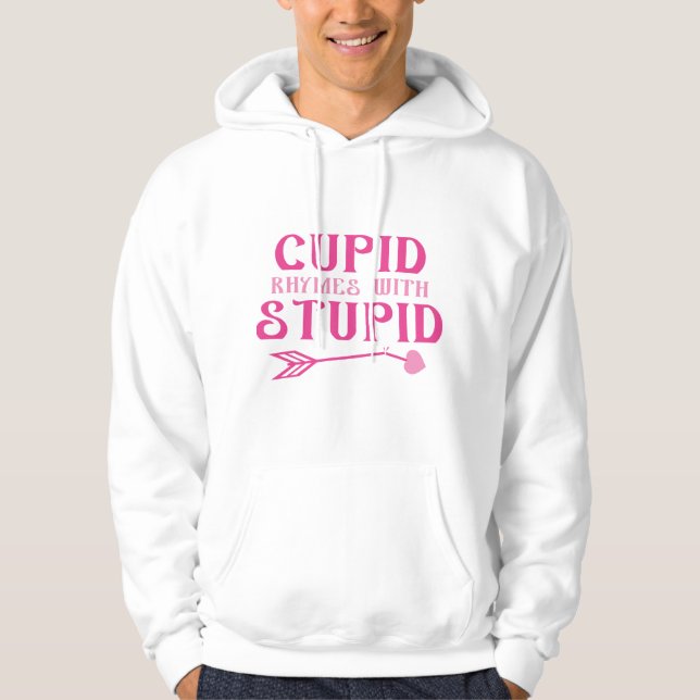 Cupid Rhymes med stupid Hoodie (Framsida)