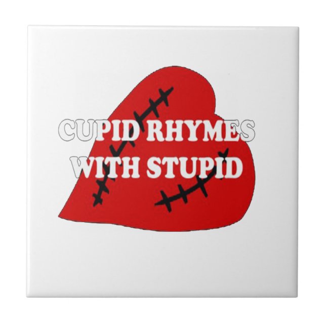 Cupid Rhymes med stupid Kakelplatta (Framsidan)