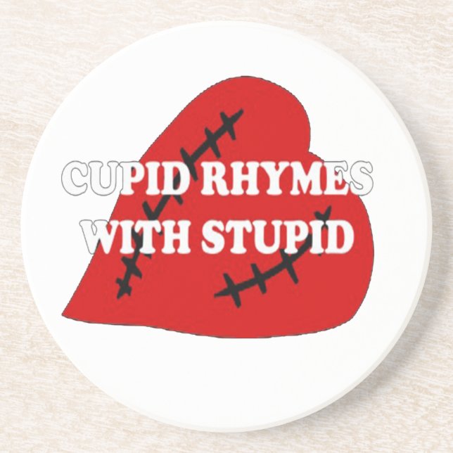 Cupid Rhymes med stupid Underlägg Sandsten (Framsidan)