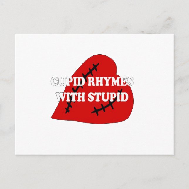 Cupid Rhymes med stupid Vykort (Framsida)