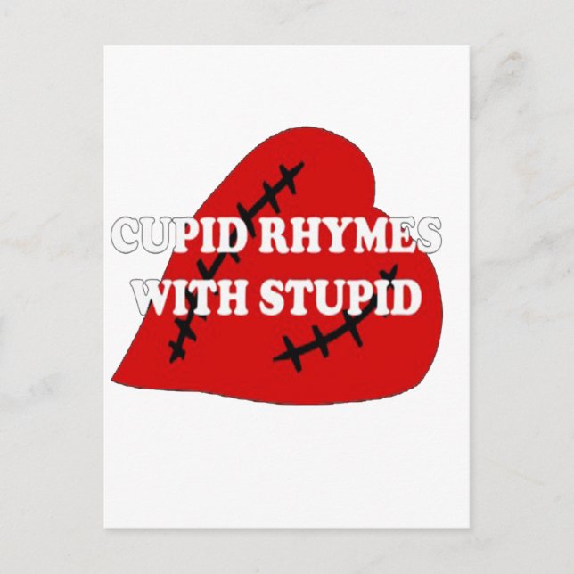 Cupid Rhymes med stupid Vykort (Framsida)