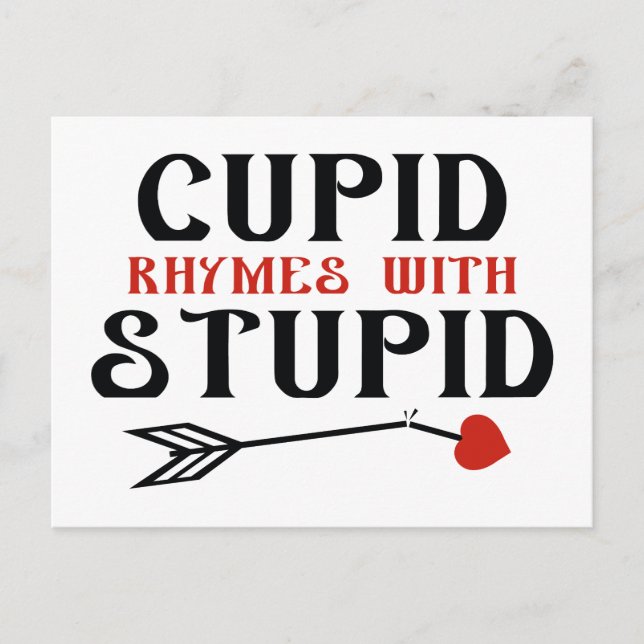Cupid Rhymes med stupid Vykort (Framsida)