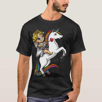 Cupid Riding Unicorn Valentines day par T Shirt