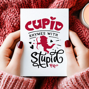 Cupid Rimar Med Dum Anti Alla Hjärtans Dag Helgkort
