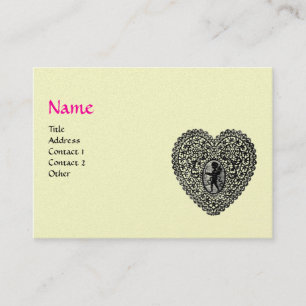 CUPID ROSENGIRLANG MONOGRAM ,rosa, fuchsia guld Visitkort