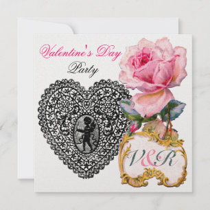 CUPID ROSENGIRLANGD HJÄRTA OCH RÖD ROS VALENTINE M INBJUDNINGAR