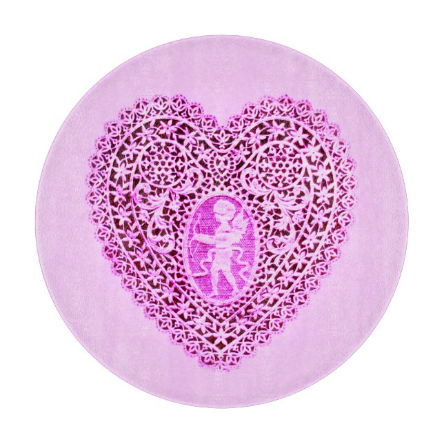 CUPID ROSETT HJÄRTA I ROSA BLOMSTER Alla hjärtans  (Framsidan)