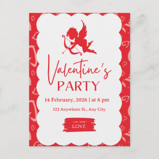 ​"Cupid’s Arrow" – Vibrant Modern Valentine’s Part Helg Vykort