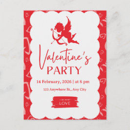 ​"Cupid’s Arrow" – Vibrant Modern Valentine’s Part Helg Vykort