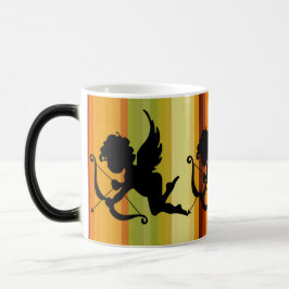 Cupid Silhouette Angel med hjärtdesign Magisk Mugg