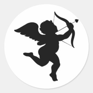Cupid Silhouette Design! Runt Klistermärke