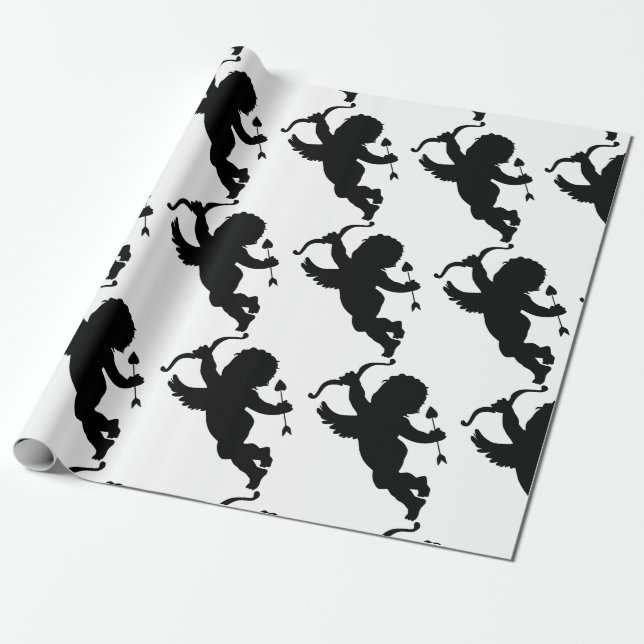 CUPID SILHOUETTE Valentine Day Wrapping Papper Presentpapper (Utrullad)